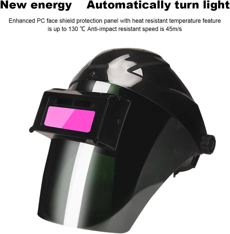 Holulo Solar Power Auto Darkening Welding Helmet Front Flip Welder Mask (Black 9001)