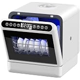 Countertop Dishwasher, Portable Dishwasher with 5L Built-in Water Tank, 5 Programs with 40 dB, 360&deg; Dual Spray, 6 Full Accessories for Homes, Apartments and RVs