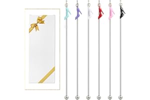 GARYVAULT 6Pcs Colorful High Heel Charms Pendants Cocktail Stirrers Swizzle Sticks Stainless Steel - 7.5" Stir Sticks for Mixing Cocktail,Hot Cocoa, Creamer