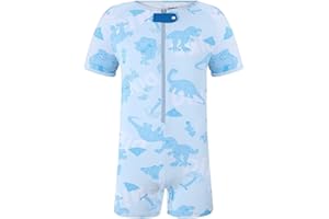 Landofgenie Mens Short Sleeve Onesie Snap Crotch Print Bodysuit One Piece Pajamas for Men