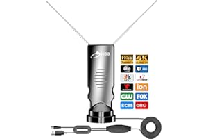 HIDB Rabbit Ears Antenna Long Range Reception with Amplifier TV Antenna for Smart TV Indoor, HD Antenna for TV Indoor 4k, Digital Antenna for Smart TV Support All Free HDTV Channels