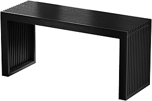 Wisuce Essentials Bamboo Dining Bench, 35 inch Farmhouse Decor Indoor Kitchen Table Bench, Entryway Shoe Rack Bench, Outdoor Bench, Solid Bamboo Benches for Living Room, Hallway, Bedroom