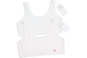 Mind Spark Girls Training Cami Bra, Seamless Soft Wireless Bralette for Kids & Tweens, Lightweight Stretch with Lining