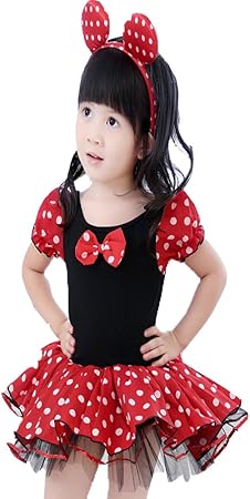 Amazon Kakira ミニーちゃん風ワンピース 子供コスチューム 2点セット ワンピース ヘッドバンド 140cm キッズコスチューム 変身 なりきり おもちゃ