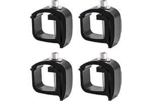 AA-Racks P-AC(4)-01 Set of 4 Aluminum C-Clamps for Non-Drilling Truck Rack & Camper Shell Installation-Black