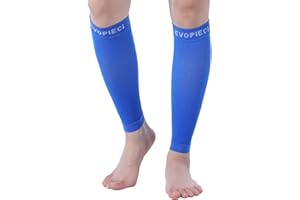EVOPLECI 15-20mmHg Black Calf Compression Sleeve Men and Women Wide Calf Sleeve Brace Compression Socks for Leg Support, Shin Splint,Pain Relief (Blue, XX-Large)