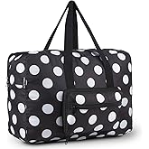 F.FETIVIN Weekender Bag Carry On Travel Duffle Medium Overnight Bag for Women(Black Dot)