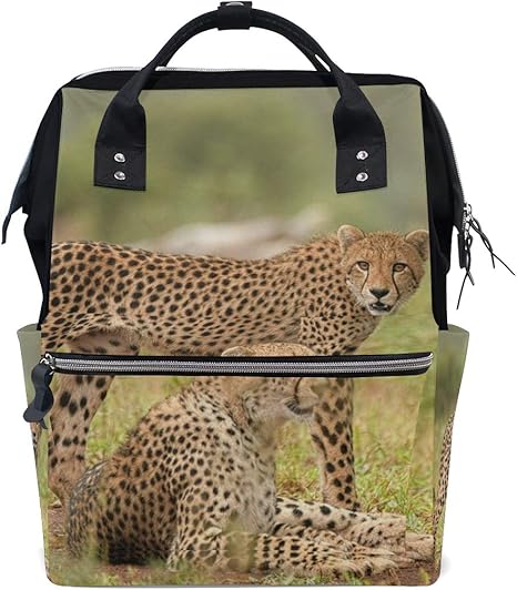 cheetah diaper backpack