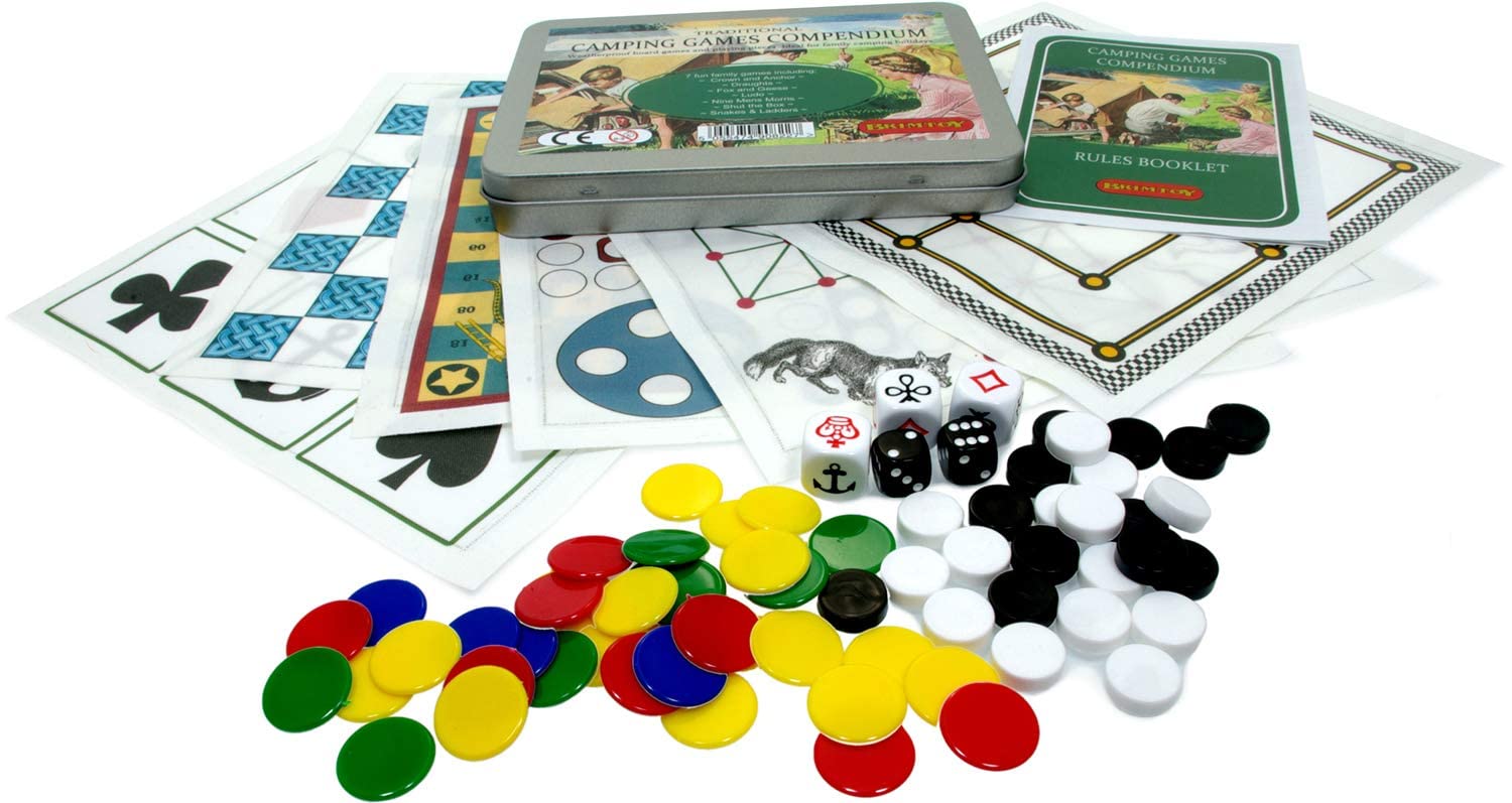 Brimtoy Camping games compendium. Travel games tin.