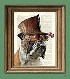 Bulldog Art Print Steampunk Dog 