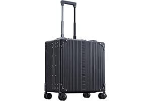 Aleon 17" Aluminum Deluxe Wheeled Business Briefcase | Vertical Opening Rolling Laptop Bag with TSA Locks & Aircraft-Grade Aluminum Frame - Optimal Travel Companion for Professionals (Onyx)