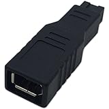 CERRXIAN FireWire IEEE 1394 Type A 400 6 Pin Female to 1394 Type B 800 9 Pin Male Data Transfer Adapter Converter