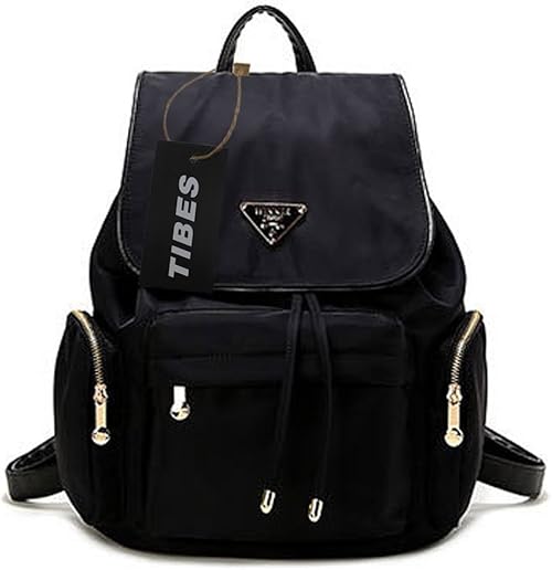Amazon Tibes 女子とレデザィースのおしゃれの小さいリュックサック 高校生 リュック 人気 バックパック 黒色 Tibes タウン リュック ビジネスリュック