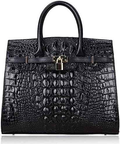 Fengyaqiandai BK Style Women's Genuine Leather Classic Litchi Grain Top-handle-bags