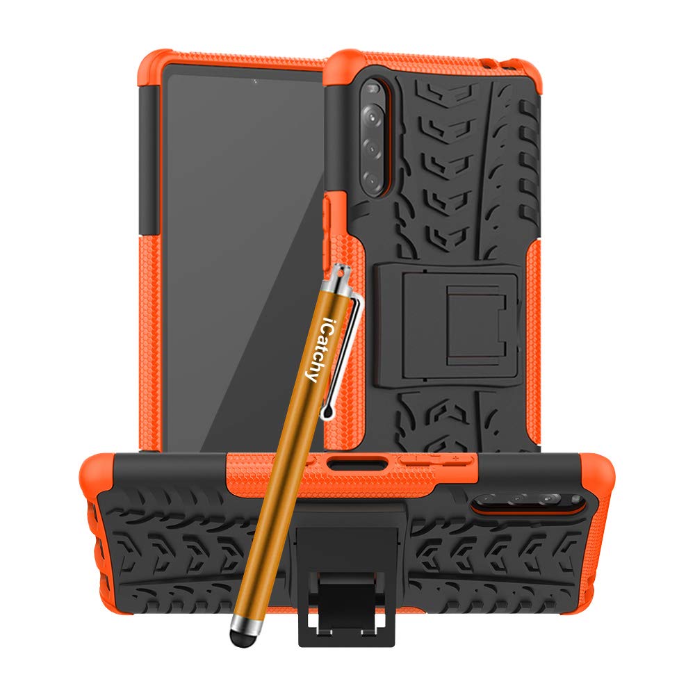 iCatchy For Sony Xperia L4 Case, Heavy Duty Hard Tough Dual Layer Hybrid Shockproof Cover compatible with Sony Xperia L4 (6.2'') Phone Case (Orange)