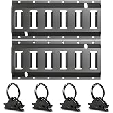 AYMMIC 2 Pack 1ft E-Track Rail Kit w/ 4 Steel O-Rings for Cargo Trailer Van | Steel rails &amp; O-rings, 1500lbs, powder-coated rust-proof, easy mount, secures cargo for trailer/flatbed/van, 2 rails+4 rings
