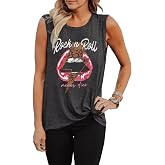 Vintage Style Rock and Roll Tank Tops Women Country Music Shirt Cute Music Band Shirt