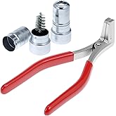 QWORK Battery Terminal Pliers &amp; Cleaner Brush Kit (3-Piece) &ndash; Terminal Spreader Pliers with 2 Stainless Steel Battery Post Cleaning Brushes for 6V/12V Car Automotive Maintenance