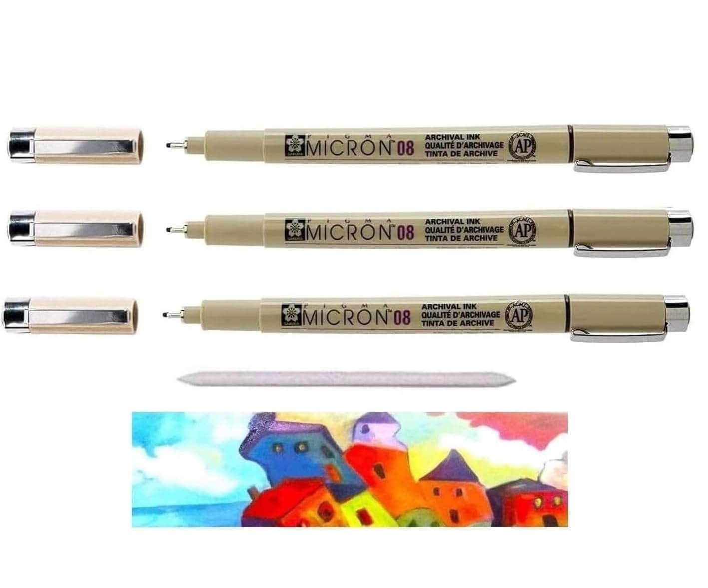 Sakura Pigma Micron Black 08. Set of 3