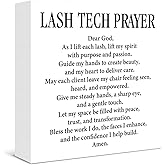 Lash Salon Decor Christian Lash Tech Prayer Wooden Box Signs for Bedroom Beauty Nail Salon Shelf Wall Decor