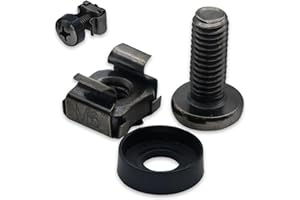 Atdcoek 45 Pack M6 16mm Rack Mount Screws and Cage Nuts, Nickel Carbon Steel Rack Screws and Cage Nuts for Rack Mount Server Cabinet, Server Shelves, Routers, Audio Server Console