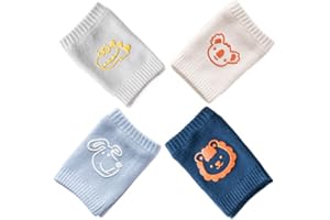 GATHINESS 4 Pairs Crawling Knee Pads Protector, Cotton Breathable Anti-slip Leg Warmers for Boys