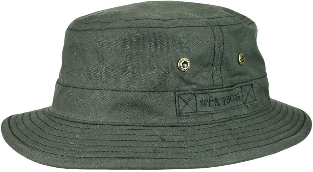 Stetson Men's Bucket Hat Anselmo Waxed Cotton Black Amazon.co.uk