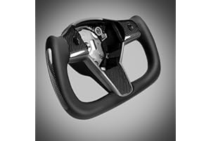 ZIMABLUE Yoke Steering Wheel for Model 3/Y-2017-2023 Real Carbon Fiber Steering Wheel with Heating Function Compatible with Tesla Model 3 Y