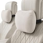 2 PCS Car Pillow for Driving Seat Soft Suede Headrest Neck &amp; Lumbar Support | Universal Fit,Pain Fatigue Relief,Comfortable Plush,Elastic Adjustable Strap,Travel Sleep,Breathable Machine Washable Cover