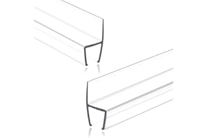 EAISMON Frameless Shower Door Seal Strip 2 Pack x 78 Inch H for 1/4" Thick Glass Shower Door Side Seal Strip Bottom Seal Door Sweep Ultra Clear Polycarbonate, Stop Shower Leaks Create A Water Barrier
