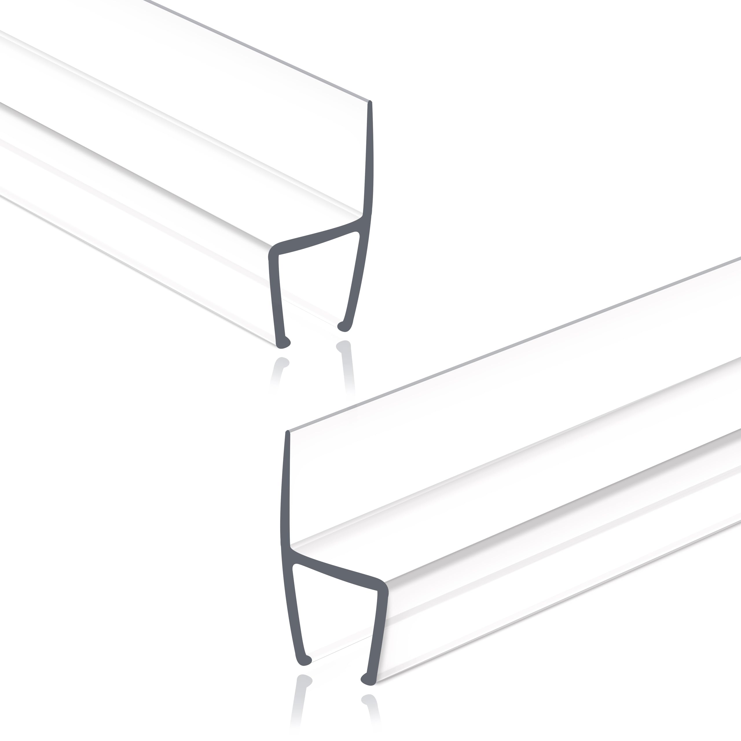 Photo 1 of EAISMON Frameless Shower Door Seal Strip 2 Pack x 78 Inch H for 3/8" Thick Glass Shower Door Side Seal Strip Bottom Seal Door Sweep, Ultra Clear Polycarbonate Stop Shower Leaks Create A Water Barrier