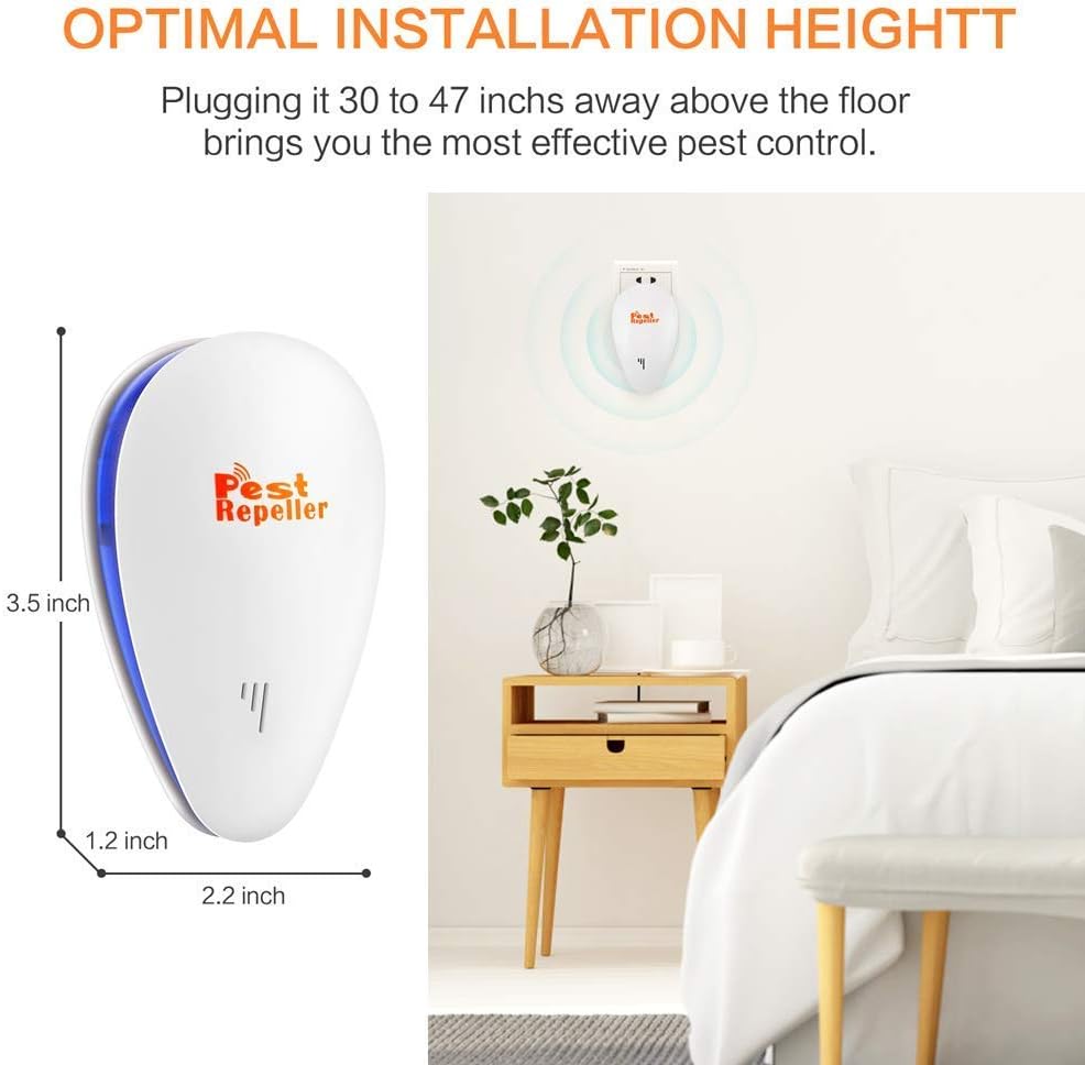 Ultrasonic Pest Repeller 6 Pack, 2020 Upgrade Plug in Pest Control, Best Indoor Repellent for Children and Pets Safe, Electronic Pest Control, Mosquito, Mouse, Cockroaches, Rats, Bug, Spider, Ant : Garden & Outdoor