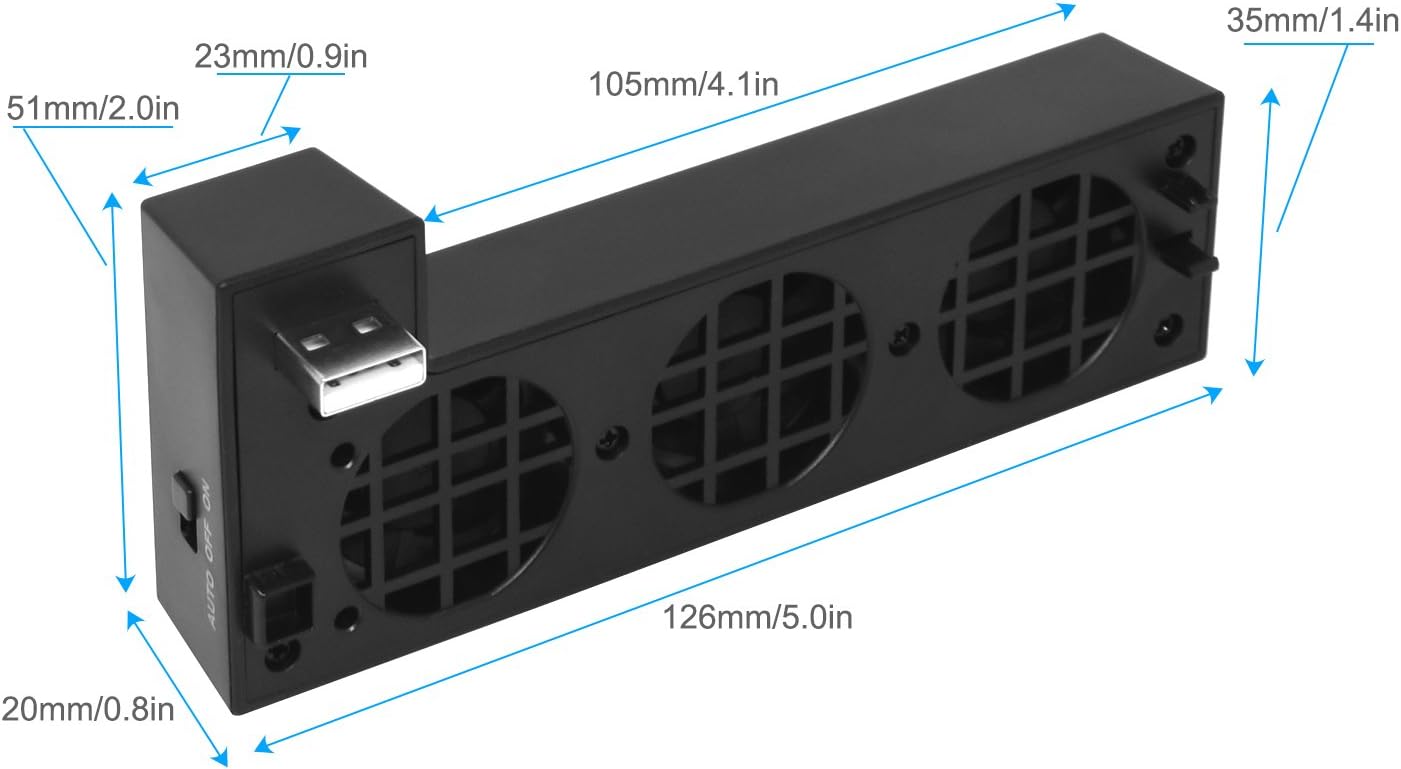 USB Cooling fan for Xbox One X Console,Cooling System for Xbox One X with 3 Cooling Fans and 2.0 USB Port - Only for Xbox one X: Electronics