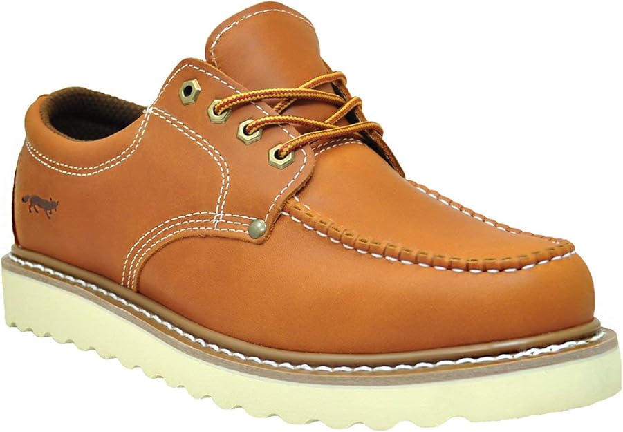 Golden Fox Work Shoe 4" Moc Toe Leather Men's Oxford for