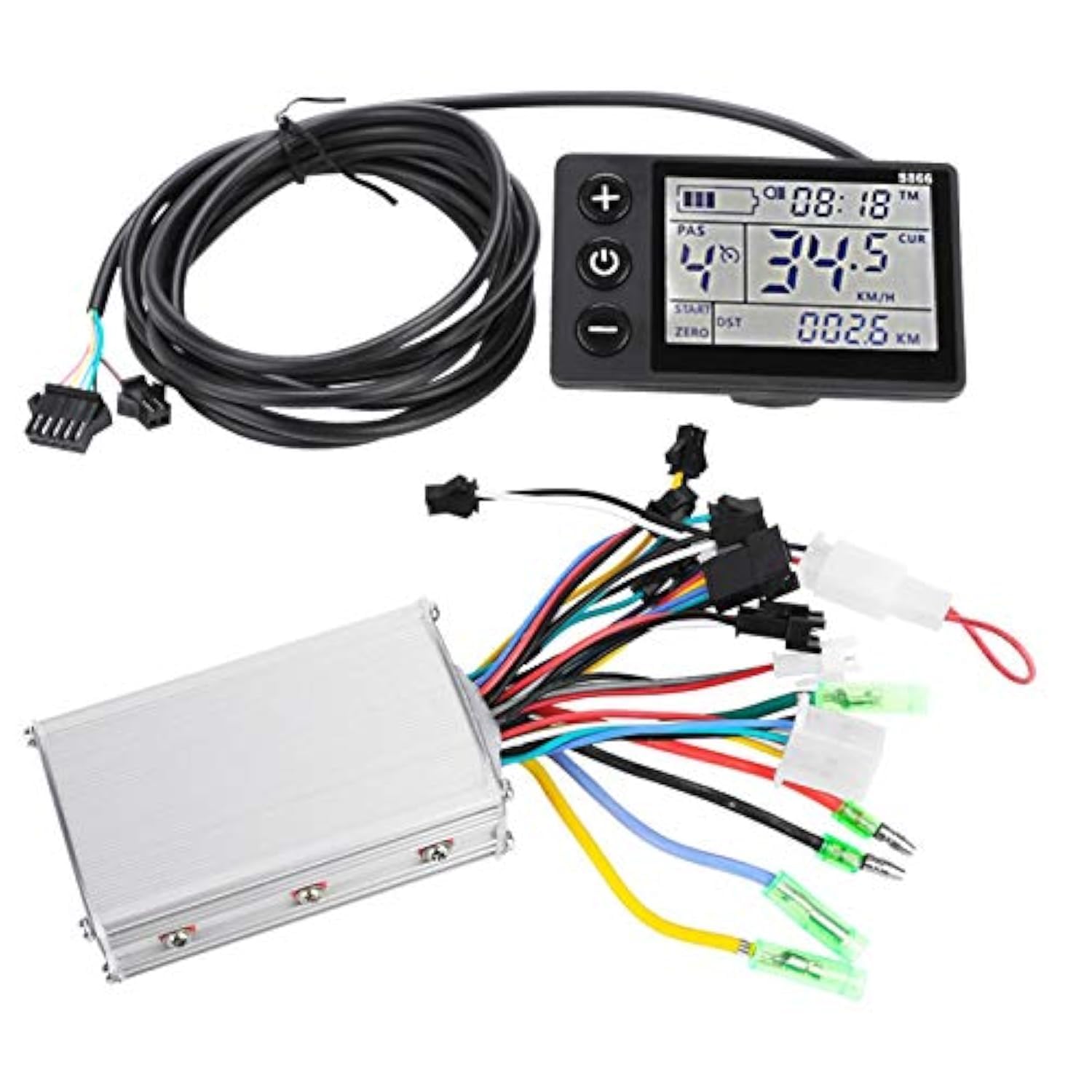 Akozon s866 lcd with controllers + 24V-48V Waterproof LCD Display Panel Electric Bicycle Electric Scooter Brushless Controller Kit Electric Bicycle Brushless Motor Controller LCD Display Control