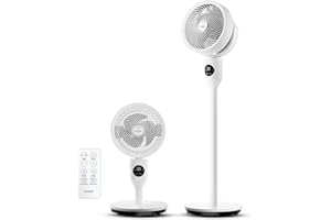 Candy Standing Fan for Bedroom, 3 Heights Adjustable Pedestal Fan with Remote, 90° Oscillating Floor Fan, 8 Speeds & 3 Modes, 25dB Quiet Room Fan, 12H Timer, for Dorm, Home, Office