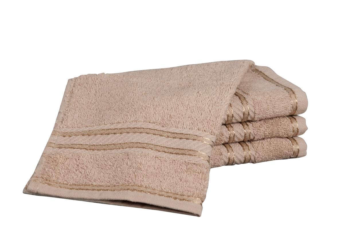 Bentley Priory Linens Supreme Face Flannels for Bathroom 500GSM Super Soft Egyptian Collection Pack of 4 Absorbent and Quick Dry Face Cloth Flannel Towels Set 30 x 30cm (LATTE) — image 1