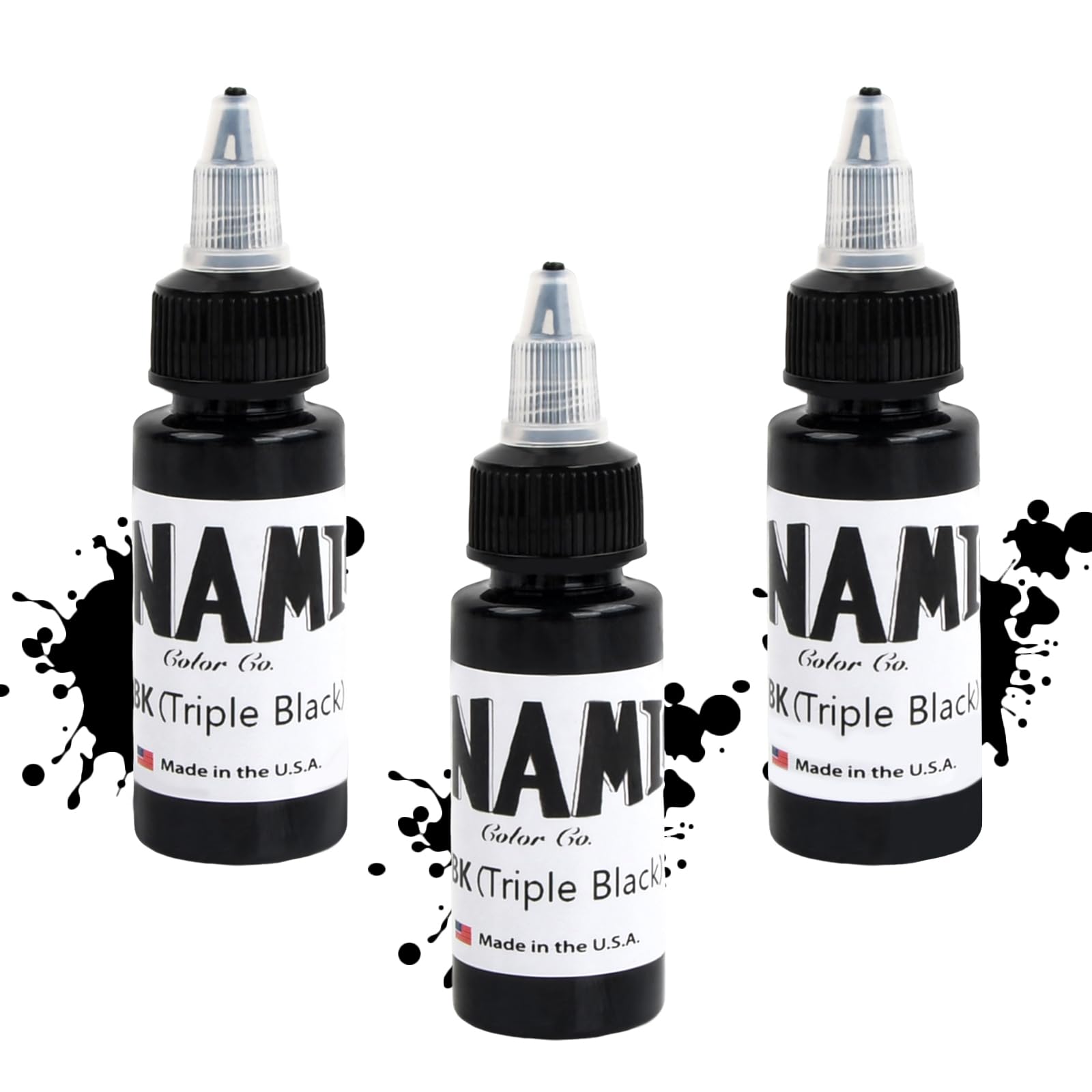 3 PCS Black Tattoo Inks, 1oz/30ml Premium Tattoo Pigment, True Black Tattoo Inks, Black Body Ink, Black Tattoo Tincture, Permanent Tattoo Supplies