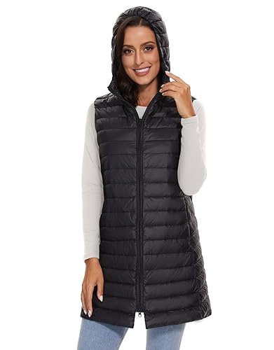 Vests Sleeveless Long Padded Jacket In Black Sleeveless Bubble