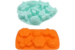 Beasea Silicone Molds Soap, 2pcs Butterfly Cake Pop Mold Soap Molds Animals Silicone Ice Tray Butterfly DIY Soap Mold Bars, Chocolate, Candy, Baking Cupcake Molds