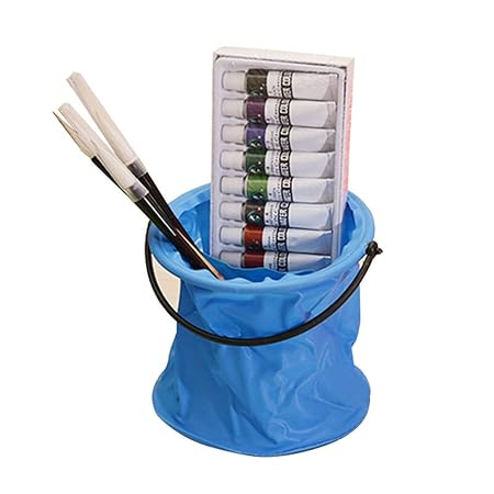Blue: MyLifeUNIT 0.5 Gallon Foldable Brush Bucket - Foldable Outdoor Water Cont