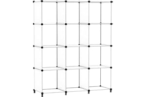 FUNLAX Cube Storage Organizer, 12 Cube 12x12 Closet Organizers and Storage Translucent Plastic Storage Cubes Modular Storage Shelves Portable Bookhelf Clothes Organizer for Bedroom, Bathroom