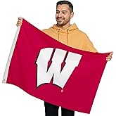 Wisconsin Badgers College Sports Printed Flag - NCAA Licensed - Nylon - School Banner (Red, White) (2' x 3')