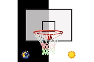 LSKSSNG Nightlight Basketball Net, Glow in The Dark Basketball Hoop Net, Luminous Replacement Basketball Goal Net, Standard Size 12 Loops All Weather Nylon Replacement Net for Indoor/Outdoor