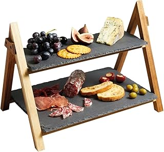 Artesà Mehrstufige Servierplatten in Geschenkschachtel, Akazienholz, 40 x 30 x 25 cm