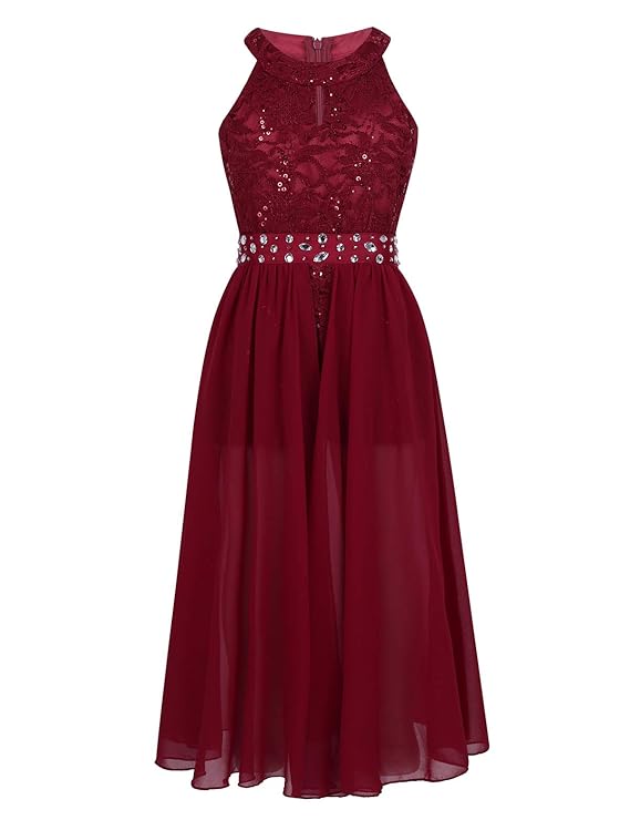 Tiaobug Festlich Mädchen Kleid für Kinder Prinzessin Spitzen Kleider Hochzeit Blumenmädchenkleid 92 104 116 128 140 152 164