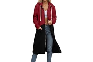 BJUTIR Women'S Zip Up Hoodies Oversized Fleece Long Tunic Sweatshirts Casual Long Sleeve Fall Hoodie Jacket Coat With Pockets