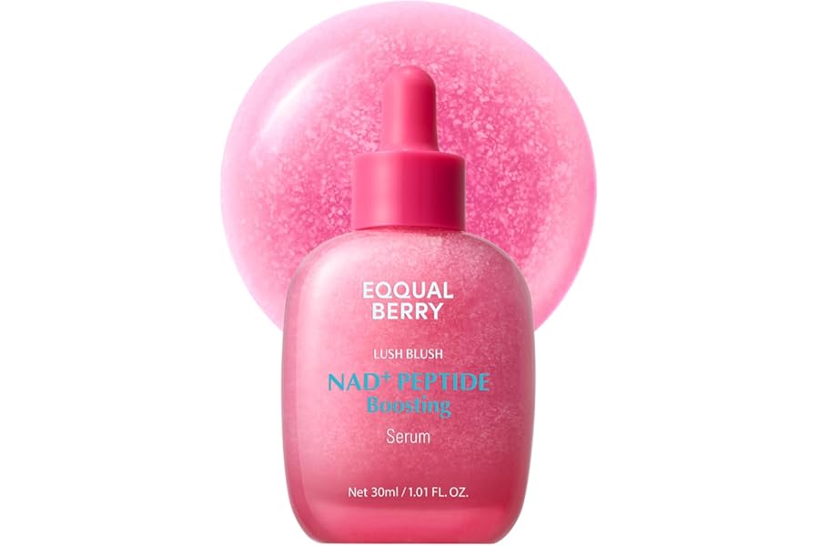 EQQUALBERRY NAD+ Peptide Boosting Smoothie Serum – Anti-Aging Korean Skin Care with 5 Ceramides & Vegan Collagen, Hydrating Antioxidant Serum for Firmness, Wrinkles & Radiant Glow (1.01oz / 30ml)