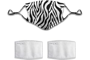 Yaxongx Black Zebra Textures Face Mask Washable Reusable Adult Cloth Dust Mask 5-Layer Protection Activated Carbon Filter Adj
