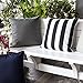 Homey Cozy Outdoor Throw Pillow Cover, Classic Stripe Black Large Pillow Sham Water/UV Fade/Stain-Resistance for Patio Lawn Couch Sofa Lounge 20x20, Cover Only